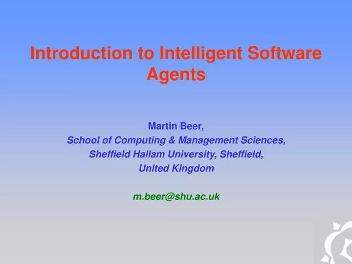 introduction to intelligent software agents