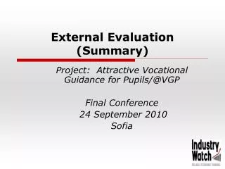 External Evaluation (Summary)