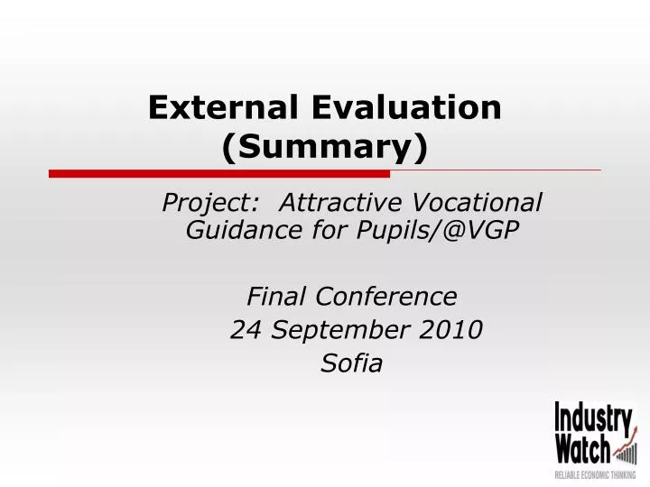 external evaluation summary