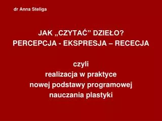 dr anna steliga