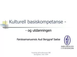 kulturell basiskompetanse