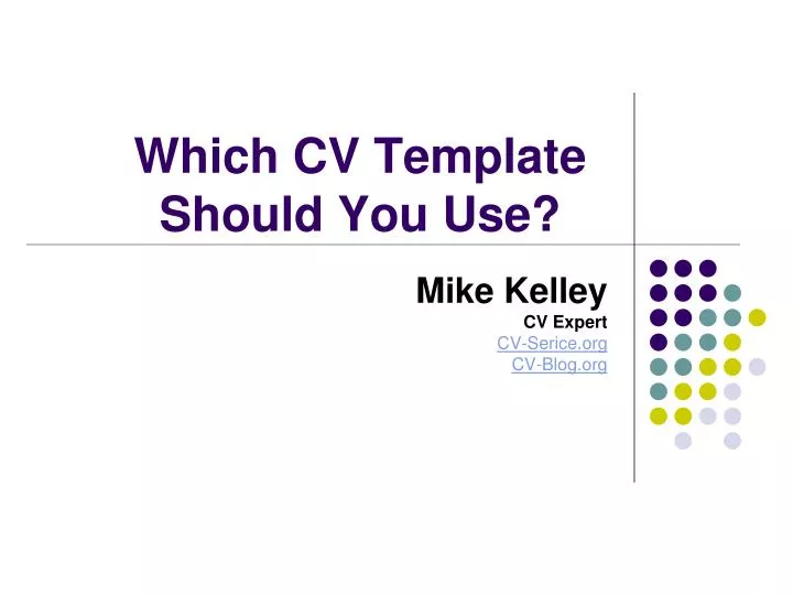which cv template should you use