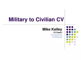 Military to Civilian CV