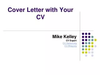 Cover Letter with Your CV
