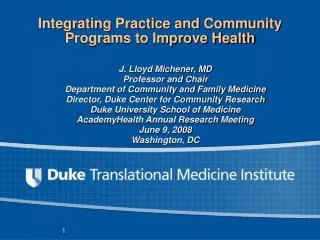 Integrating Practice and Community Programs to Improve Health