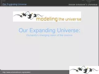 Our Expanding Universe: Humanity’s changing vision of the cosmos