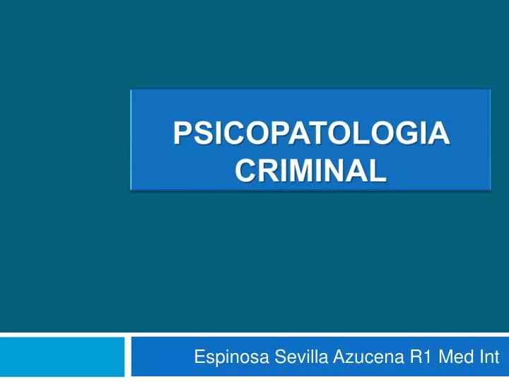 psicopatologia criminal