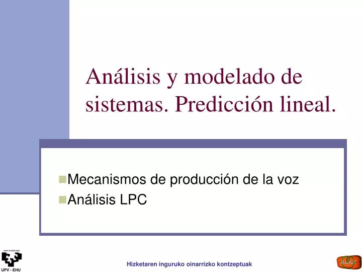 an lisis y modelado de sistemas predicci n lineal