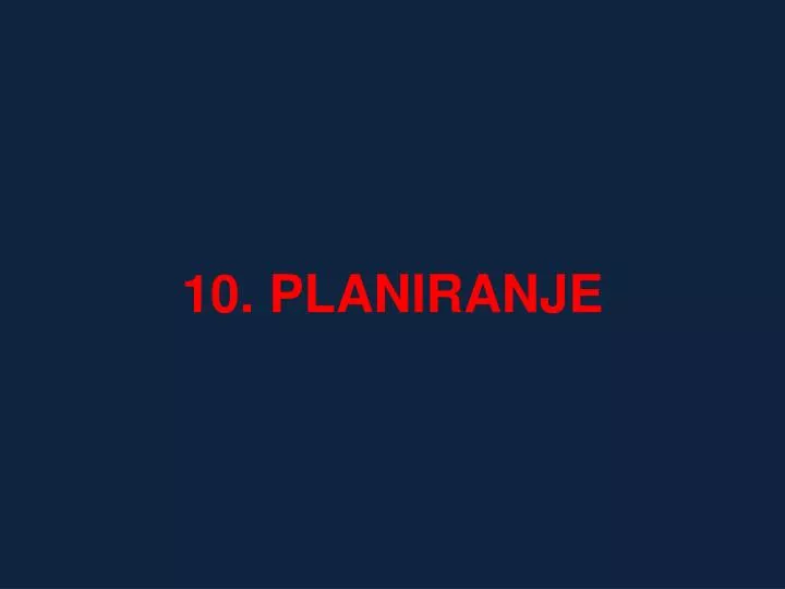 10 planiranje