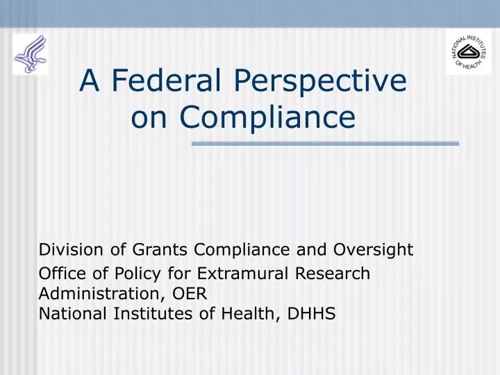 a federal perspective on compliance