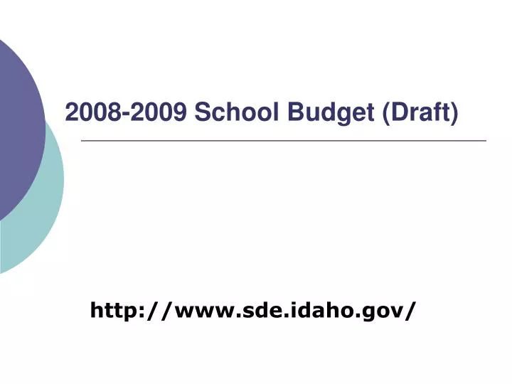 2008 2009 school budget draft