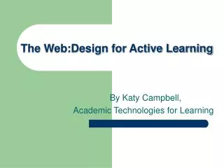 the web design for active learning