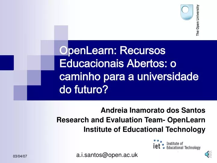 openlearn recursos educacionais abertos o caminho para a universidade do futuro