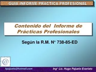 contenido del informe de pr cticas profesionales