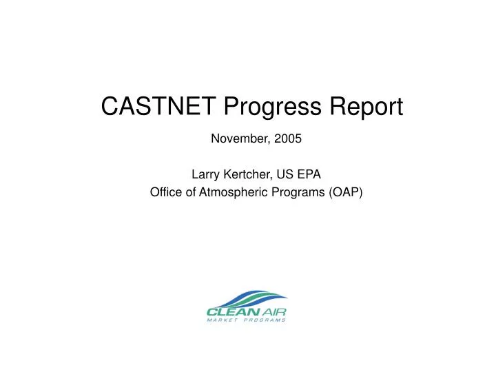 castnet progress report