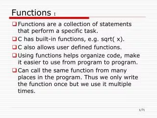 Functions I