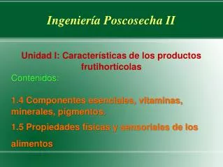 ingenier a poscosecha ii