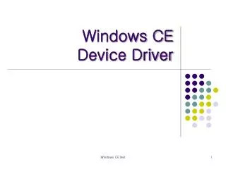 windows ce device driver