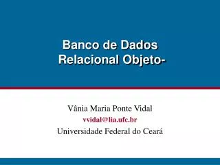 banco de dados relacional objeto