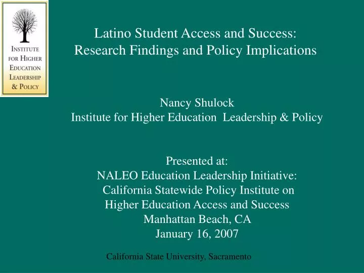 latino student access and success research findings and policy implications