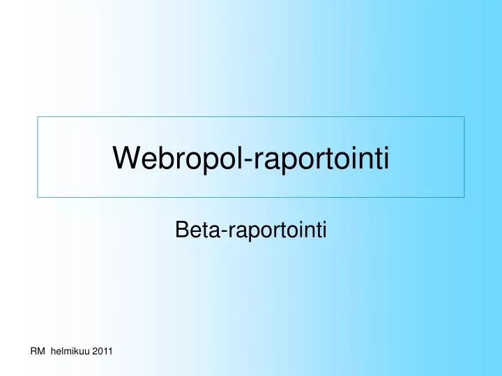 webropol raportointi