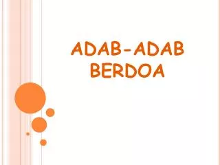 ADAB-ADAB BERDOA