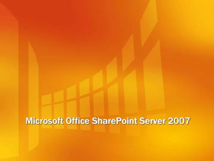microsoft office sharepoint server 2007