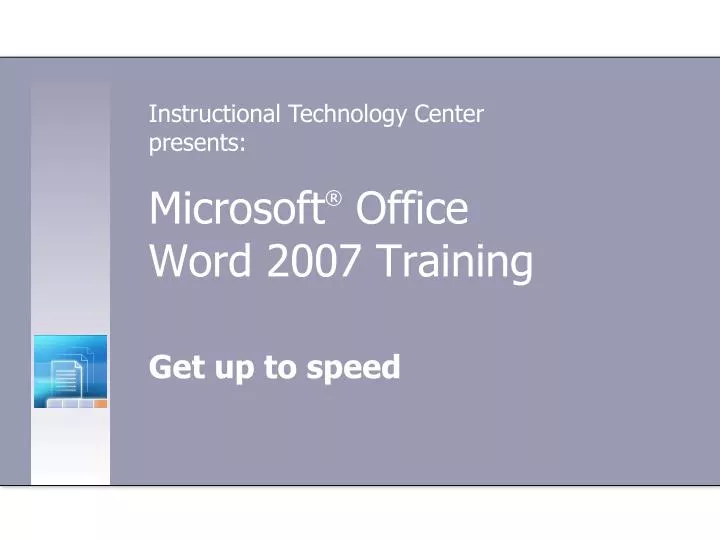 microsoft office word 2007 training