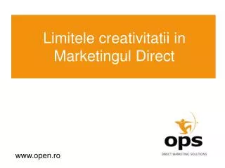 Limitele creativitatii in Marketingul Direct