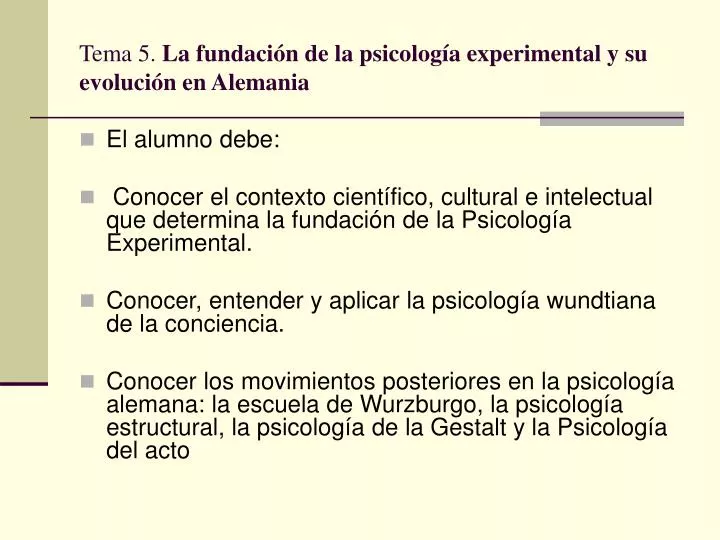 tema 5 la fundaci n de la psicolog a experimental y su evoluci n en alemania