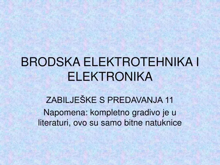 brodska elektrotehnika i elektronika