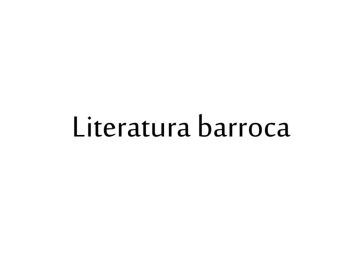 literatura barroca