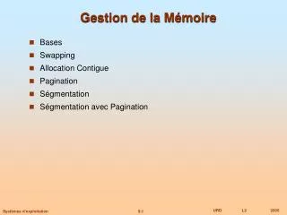 gestion de la m moire