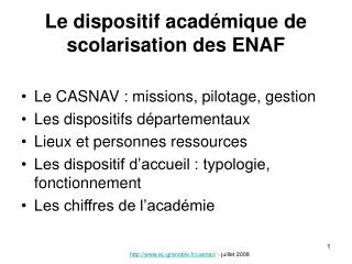 le dispositif acad mique de scolarisation des enaf
