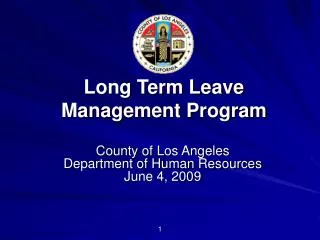County of Los Angeles Department of Human Resources June 4, 2009