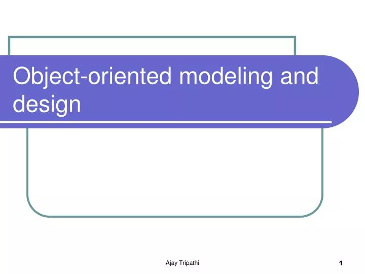 object oriented modeling and design