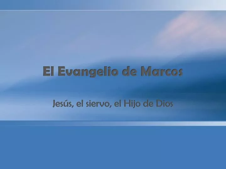 el evangelio de marcos