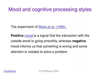 Mood and cognitive processing styles