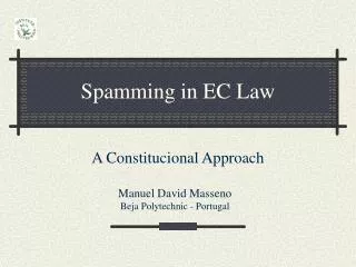 Spamming in EC Law