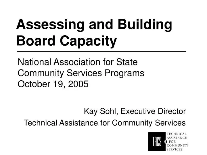 assessing and building board capacity