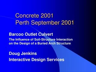 Concrete 2001 Perth September 2001