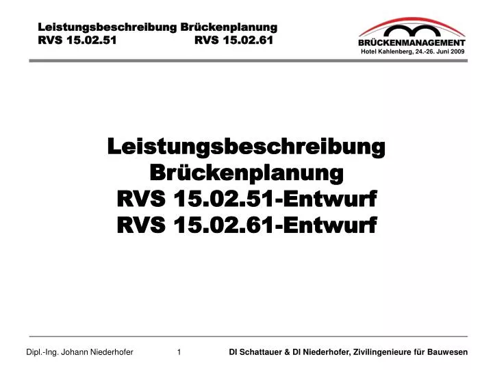 leistungsbeschreibung br ckenplanung rvs 15 02 51 entwurf rvs 15 02 61 entwurf