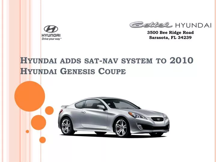 hyundai adds sat nav system to 2010 hyundai genesis coupe
