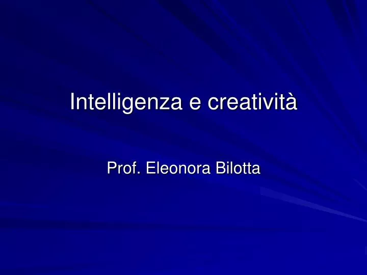 intelligenza e creativit