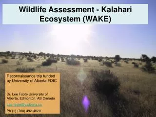 Wildlife Assessment - Kalahari Ecosystem (WAKE)