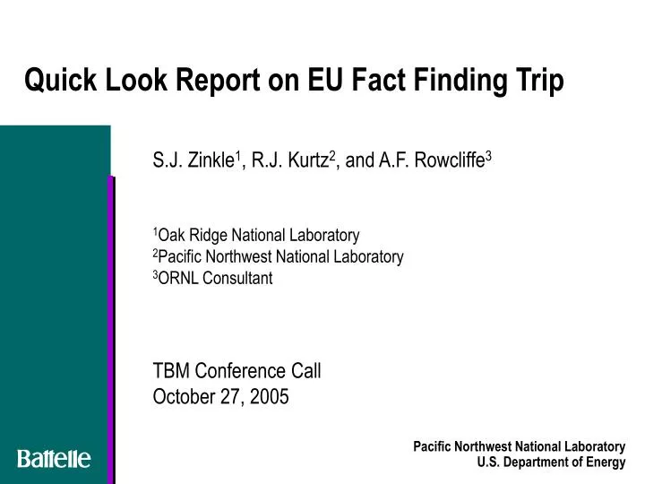 quick look report on eu fact finding trip