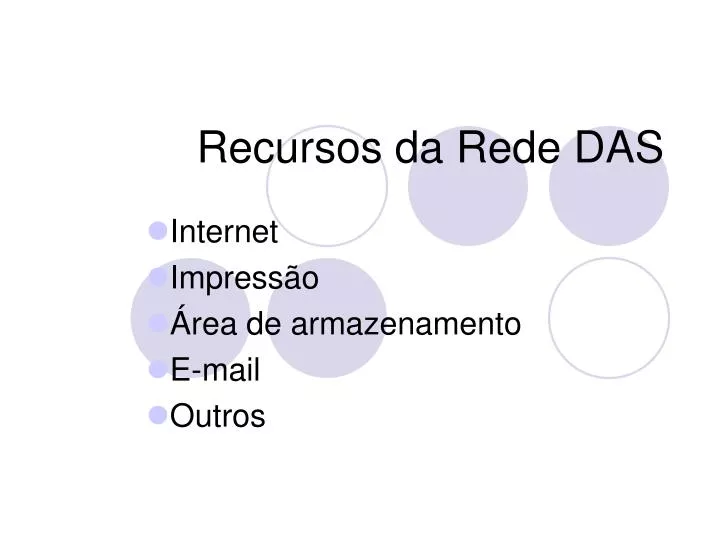 recursos da rede das