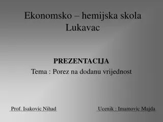 Ekonomsko – hemijska skola Lukavac