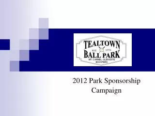 2012 Park Sponsorship Campaign