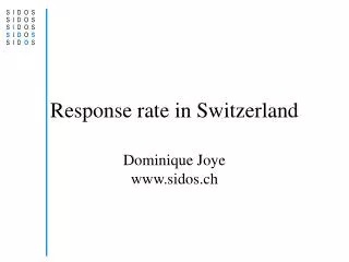 Response rate in Switzerland